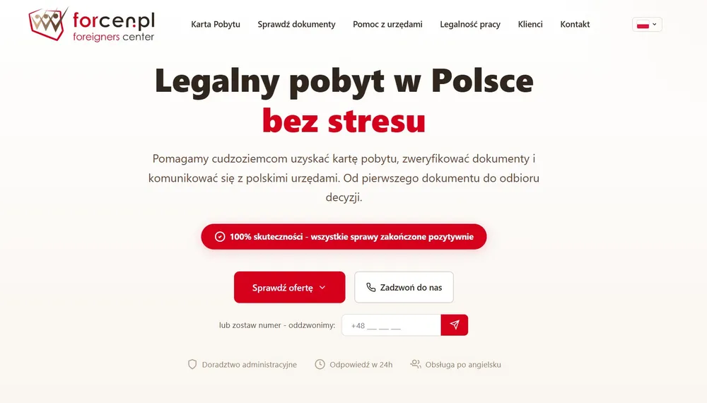 Zrzut ekranu strony Forcen