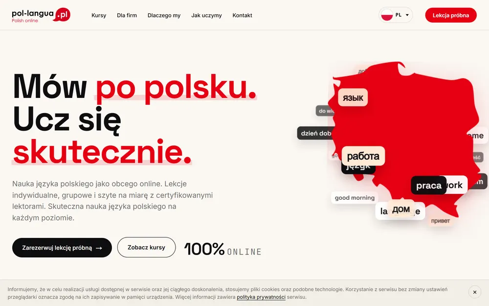 Zrzut ekranu strony Pol-Langua